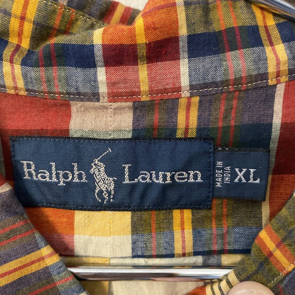 Ralph Lauren Men's Red Blue Multicolor Pocket Lightweight L/S Shirt Size XL - Picture 5 of 5